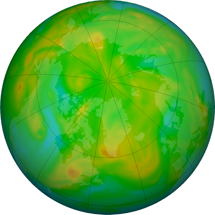 Arctic ozone map for 16 June 2021